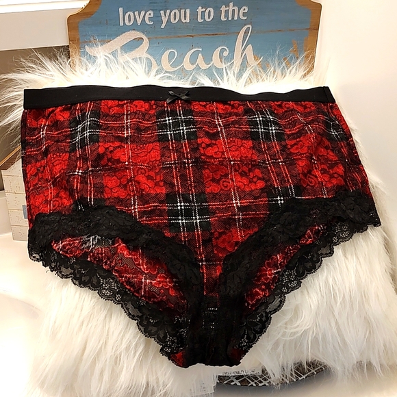 torrid Other - 🥰 EUC Torrid Curves Brand Ladie's/Teen's High Waist Red Plaid/Black Lace, 2